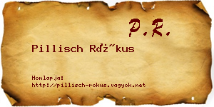 Pillisch Rókus névjegykártya